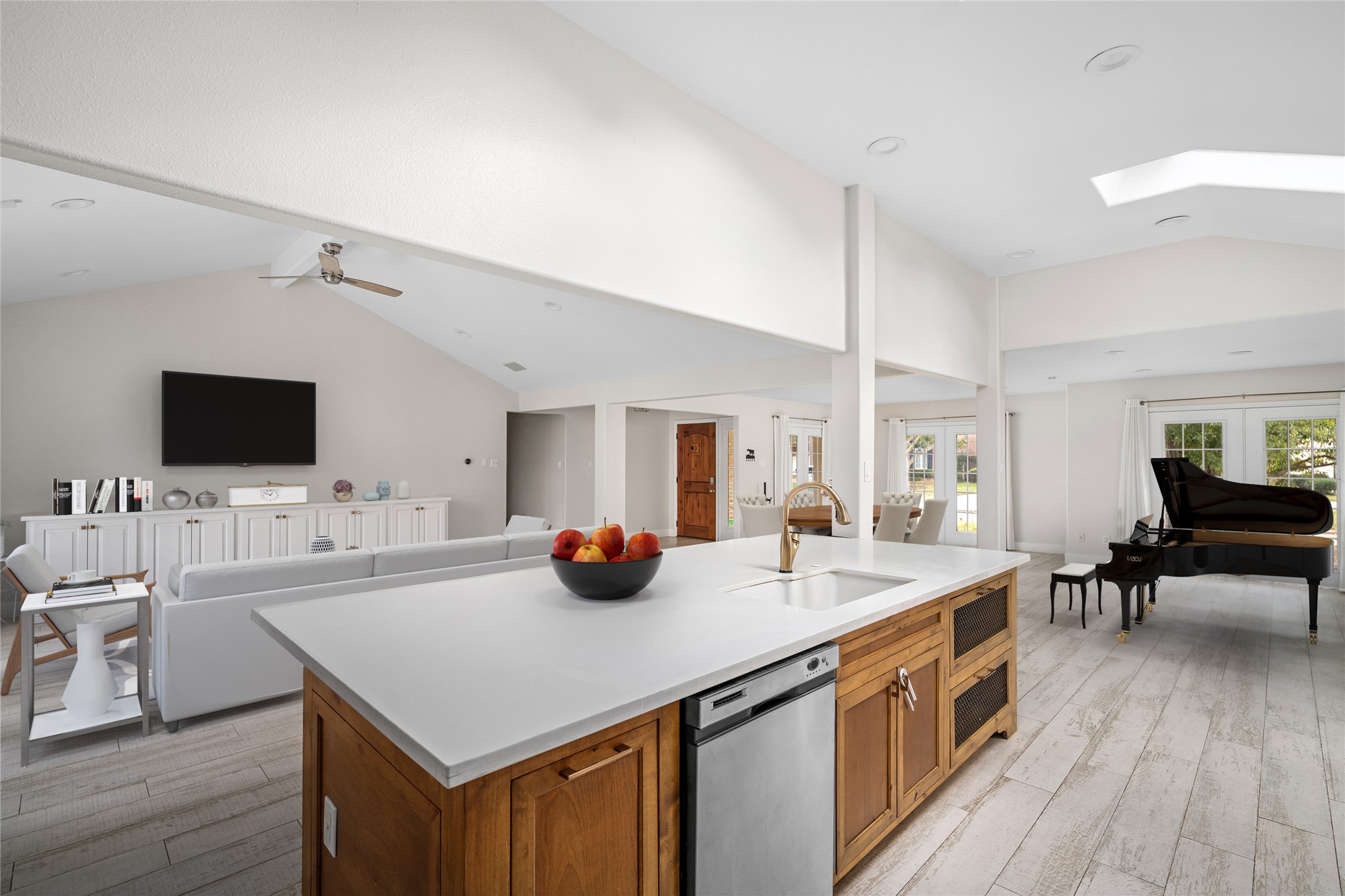 5614 Edith Street Houston, TX 77081 - Photo 5 of 19 The large kitchen island has extra storage. *Virtual staging has been added*