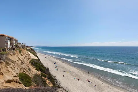 a view of an ocean and beach