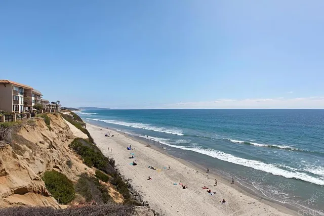 a view of an ocean and beach