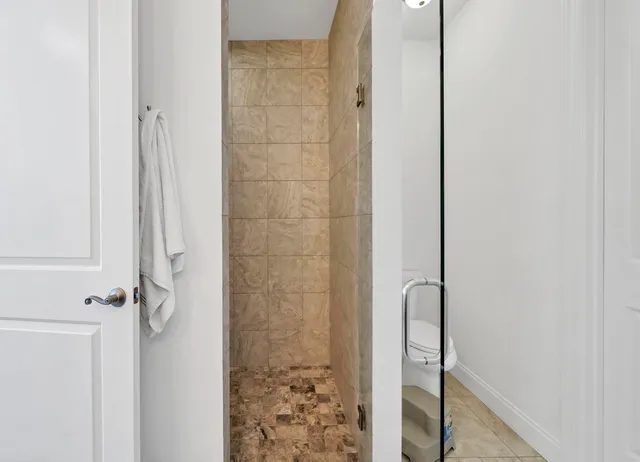 a bathroom with a shower