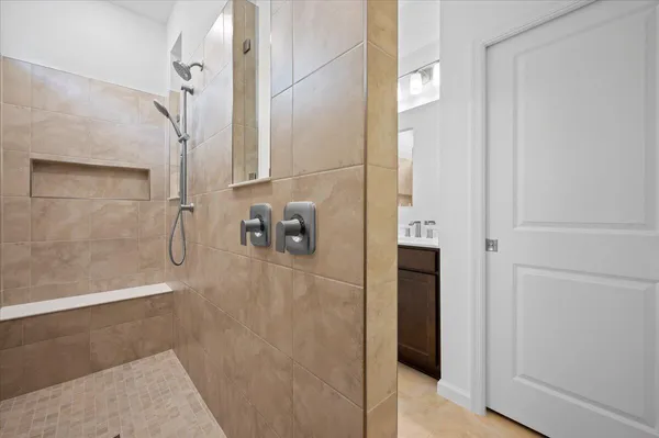 a bathroom with a shower