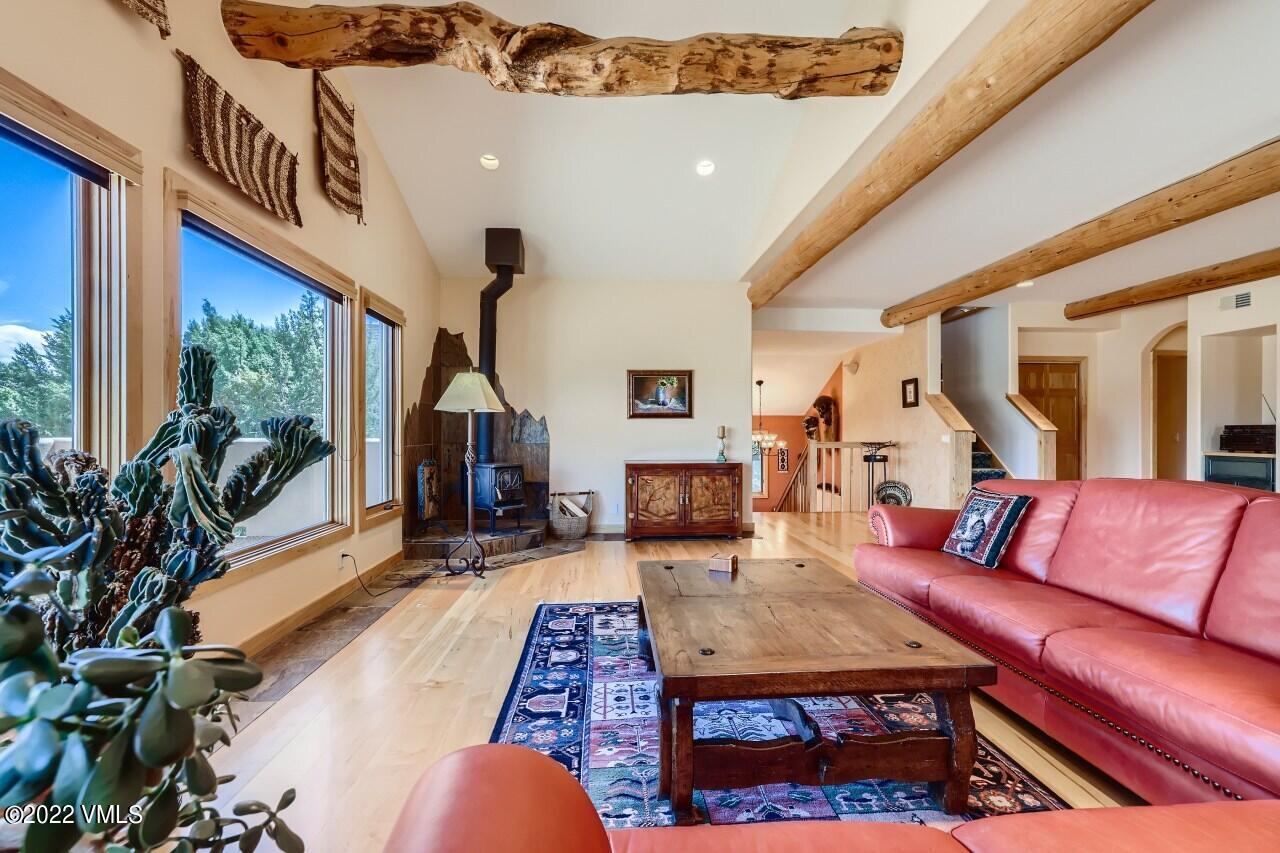 417 Neilson Gulch Road Eagle, CO 81631 - Photo 5 of 28 a living room with furniture a fireplace and a potted plant