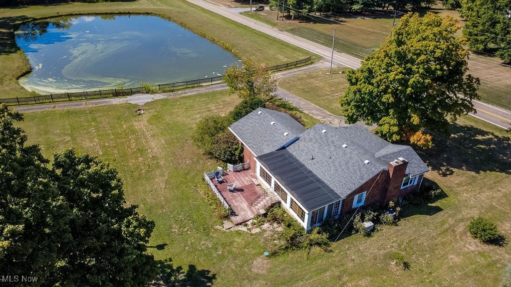 8131 Leffingwell Road Canfield, OH 44406 - Photo 35 of 37 Aerial view of property and surrounding area featuring a large body of water
