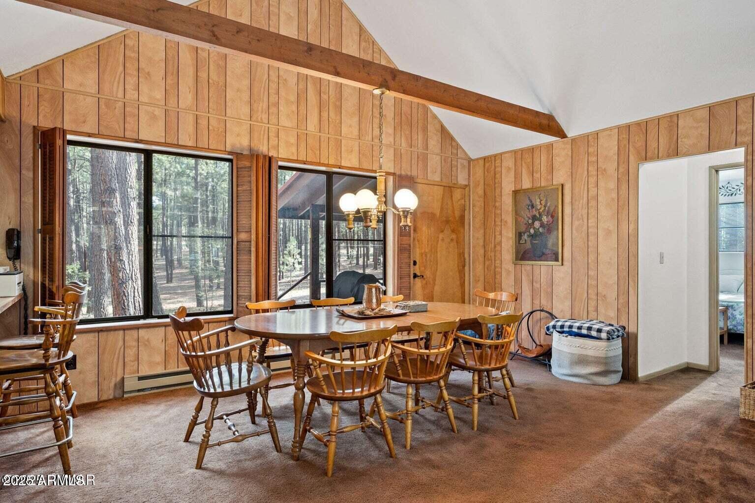 4 County Road 2089 Alpine, AZ 85920 - Photo 22 of 48 a dining room with furniture and large windows