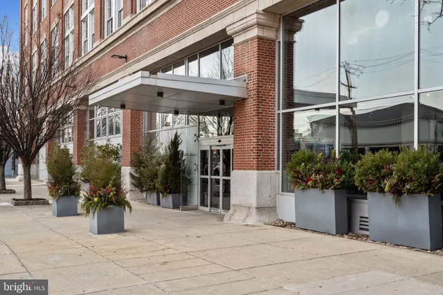 a view of a building and a street