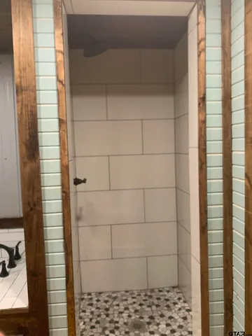 a bathroom with a shower