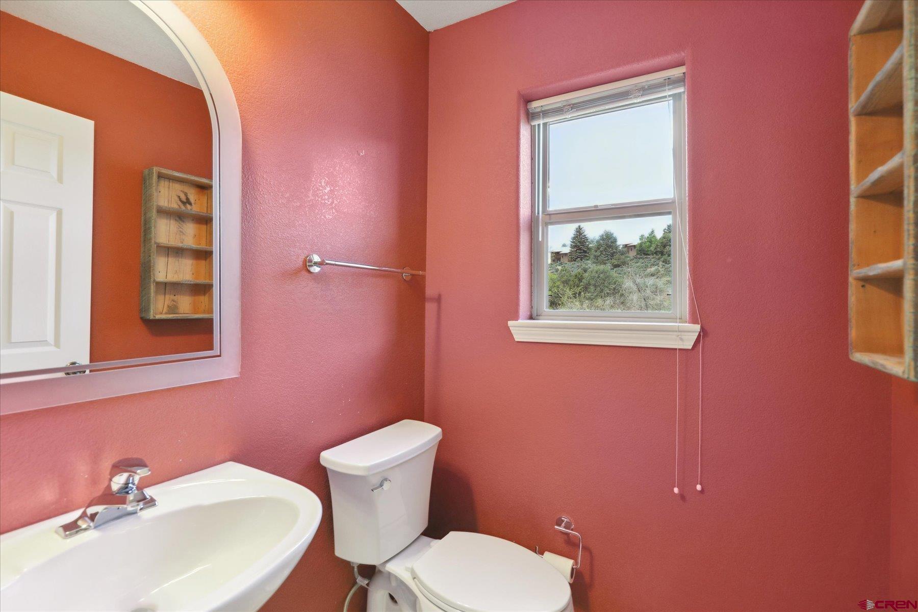 331 Jenkins Ranch Road Durango, CO 81301 - Photo 12 of 35 a bathroom with a toilet a sink and mirror