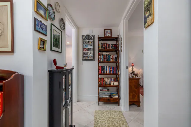 a bedroom with a bed and furniture