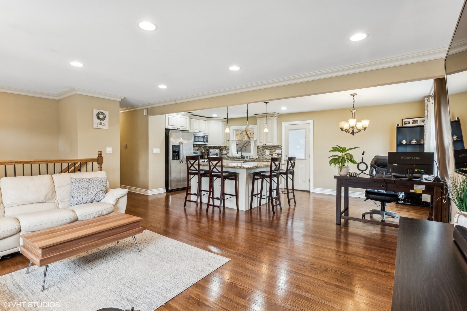 9001 East Prairie Road Evanston, IL 60203 - Photo 3 of 19 a living room with furniture and wooden floor