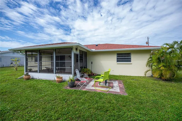 a house view with a garden space