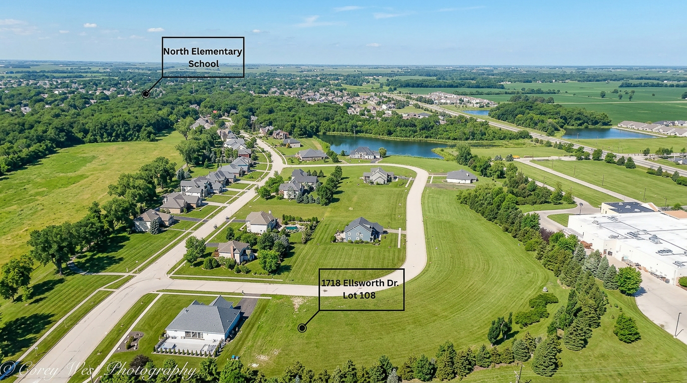 1718 Ellsworth Drive Sycamore, IL 60178 - Photo 6 of 6 an aerial view of a residential houses with outdoor space and river view