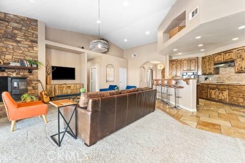 62398 Lilley Road Joshua Tree, CA 92252 - Photo 9 of 70 a view of a living room and kitchen with furniture