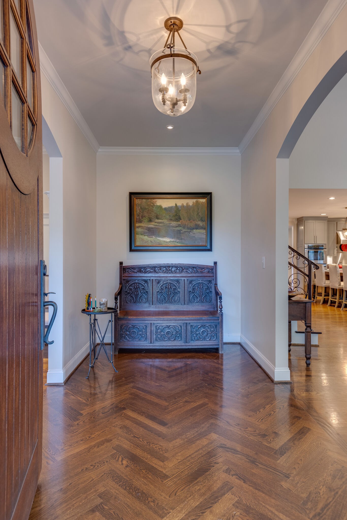 3151 McMillan Road Franklin, TN 37064 - Photo 13 of 46 a view of a hallway view with wooden floor and staircase