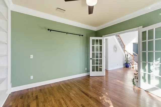 a view of entryway with wooden floor