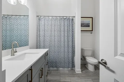 a bathroom with a shower