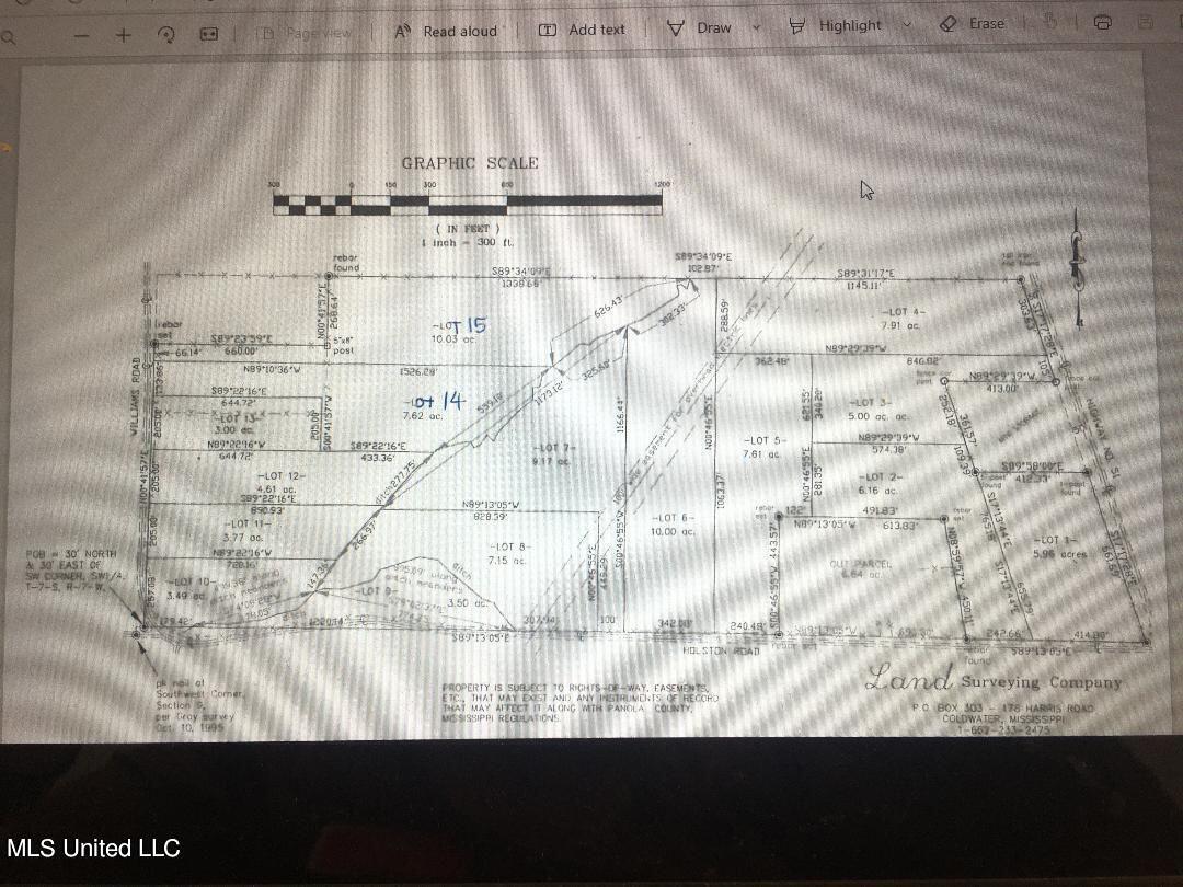 Lot 6 Holston Road Como, MS 38619 - Photo 1 of 1 Lot plat