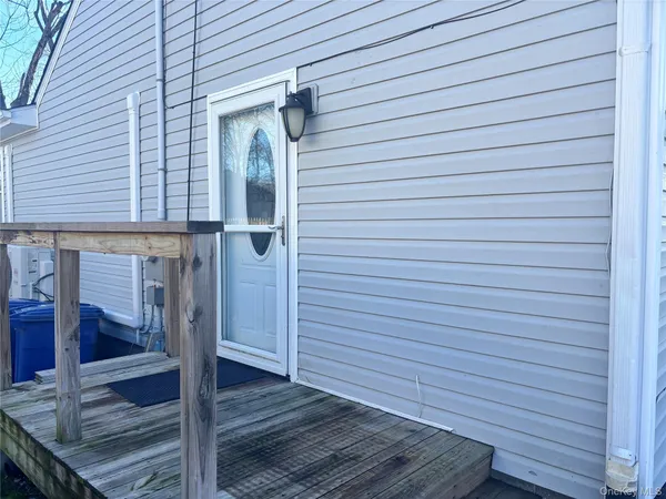 a view of wooden door