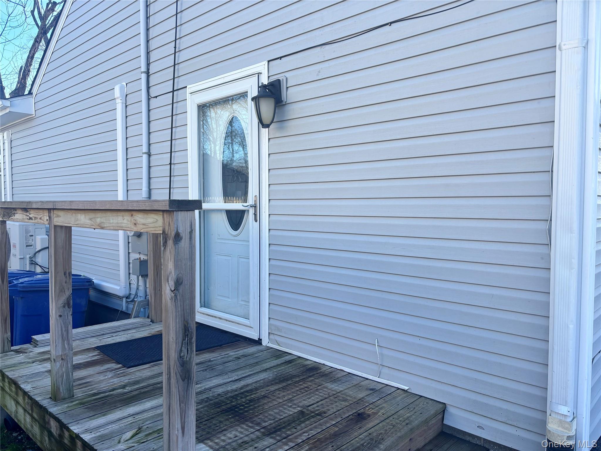 a view of wooden door