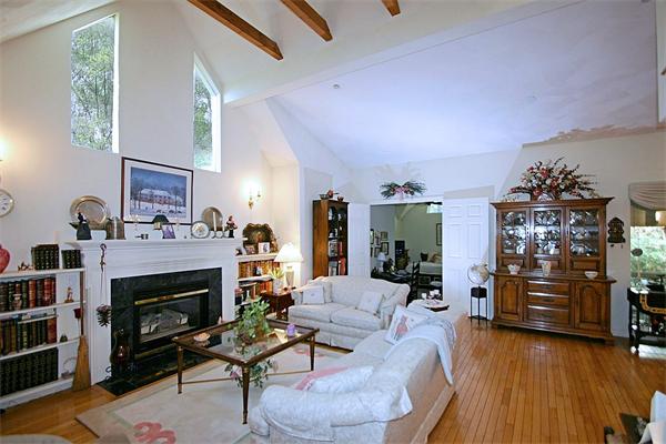 14 Deer Path, Unit 14 Hudson, MA 01749 - Photo 7 of 18 a living room with furniture and a fireplace