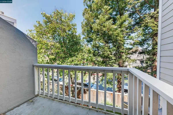 a view of a balcony with outdoor space
