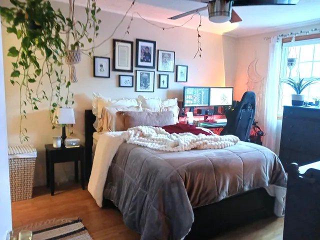 a living room with furniture