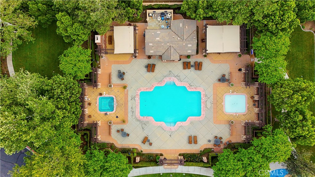 8541 Oak Barrel Place, Unit 2 Rancho Cucamonga, CA 91730 - Photo 43 of 50 an aerial view of residential houses with outdoor space and parking