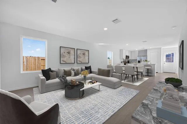 a living room with furniture