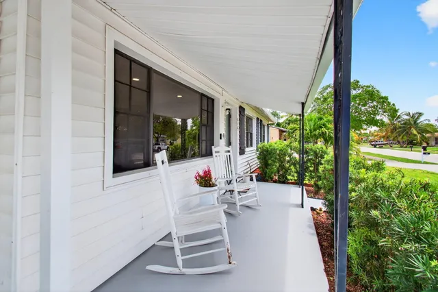 a view of an outdoor space with seating area