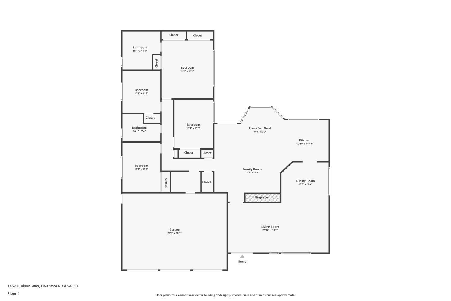 1467 Hudson Way Livermore, CA 94550 - Photo 37 of 48 a picture of floor plan