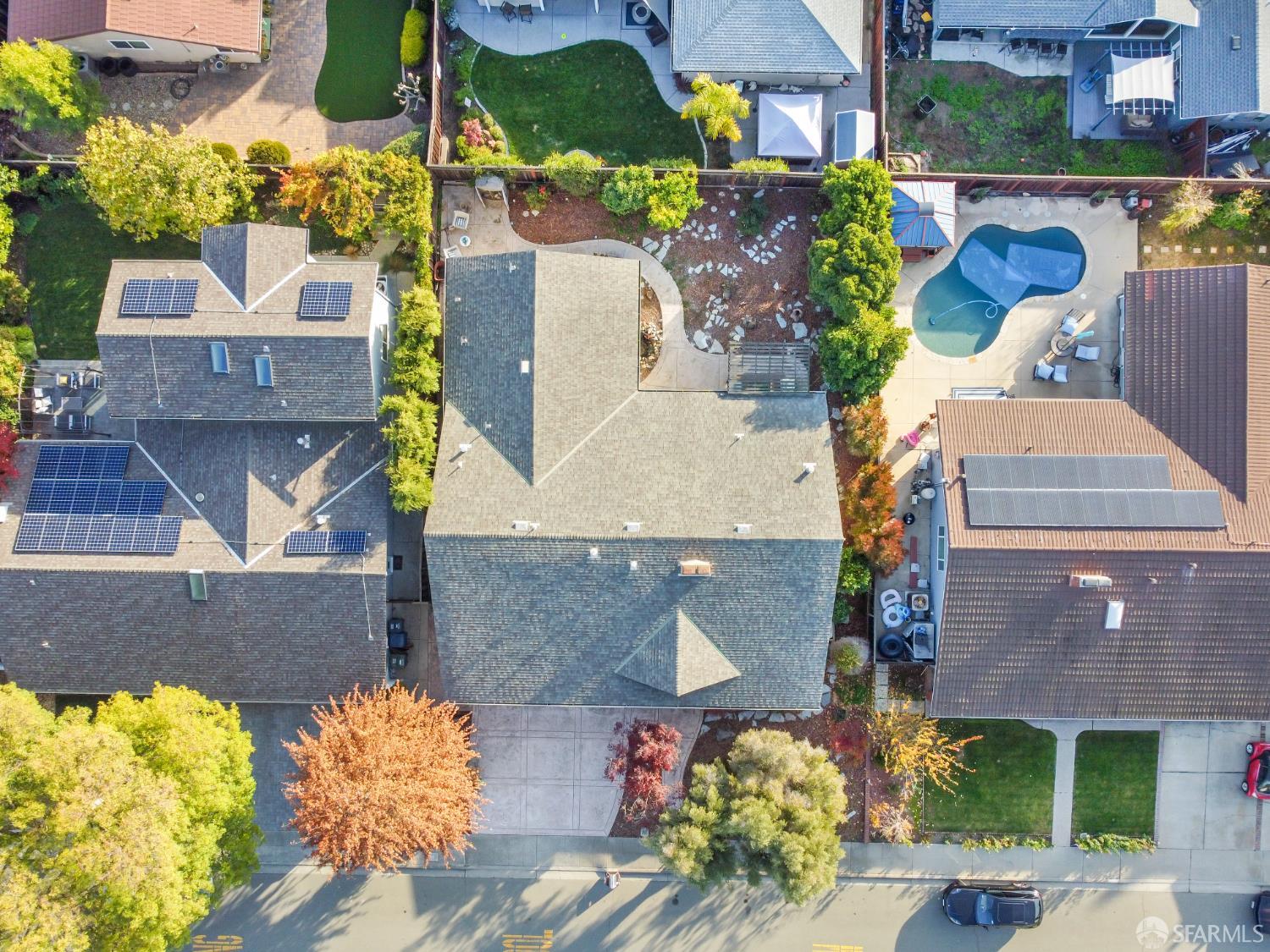 1467 Hudson Way Livermore, CA 94550 - Photo 39 of 48 an aerial view of a house with a swimming pool