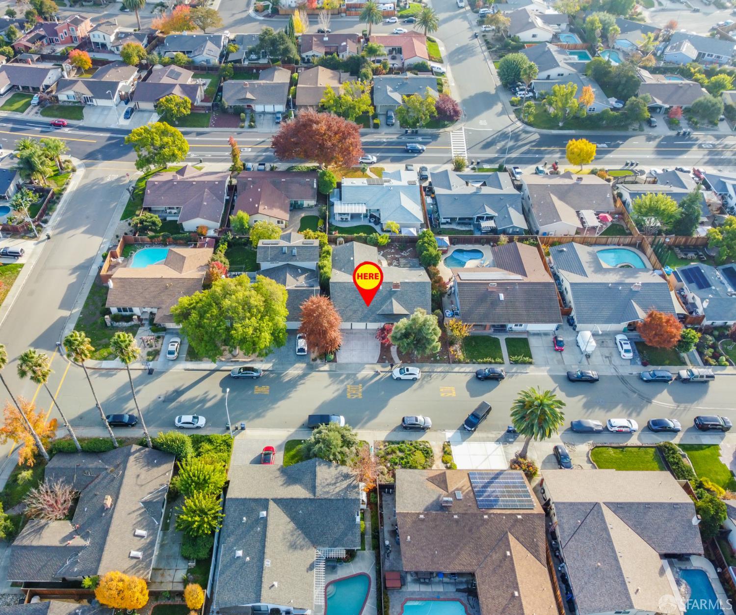 1467 Hudson Way Livermore, CA 94550 - Photo 42 of 48 an aerial view of residential houses with outdoor space