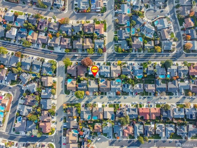 an aerial view of multiple house