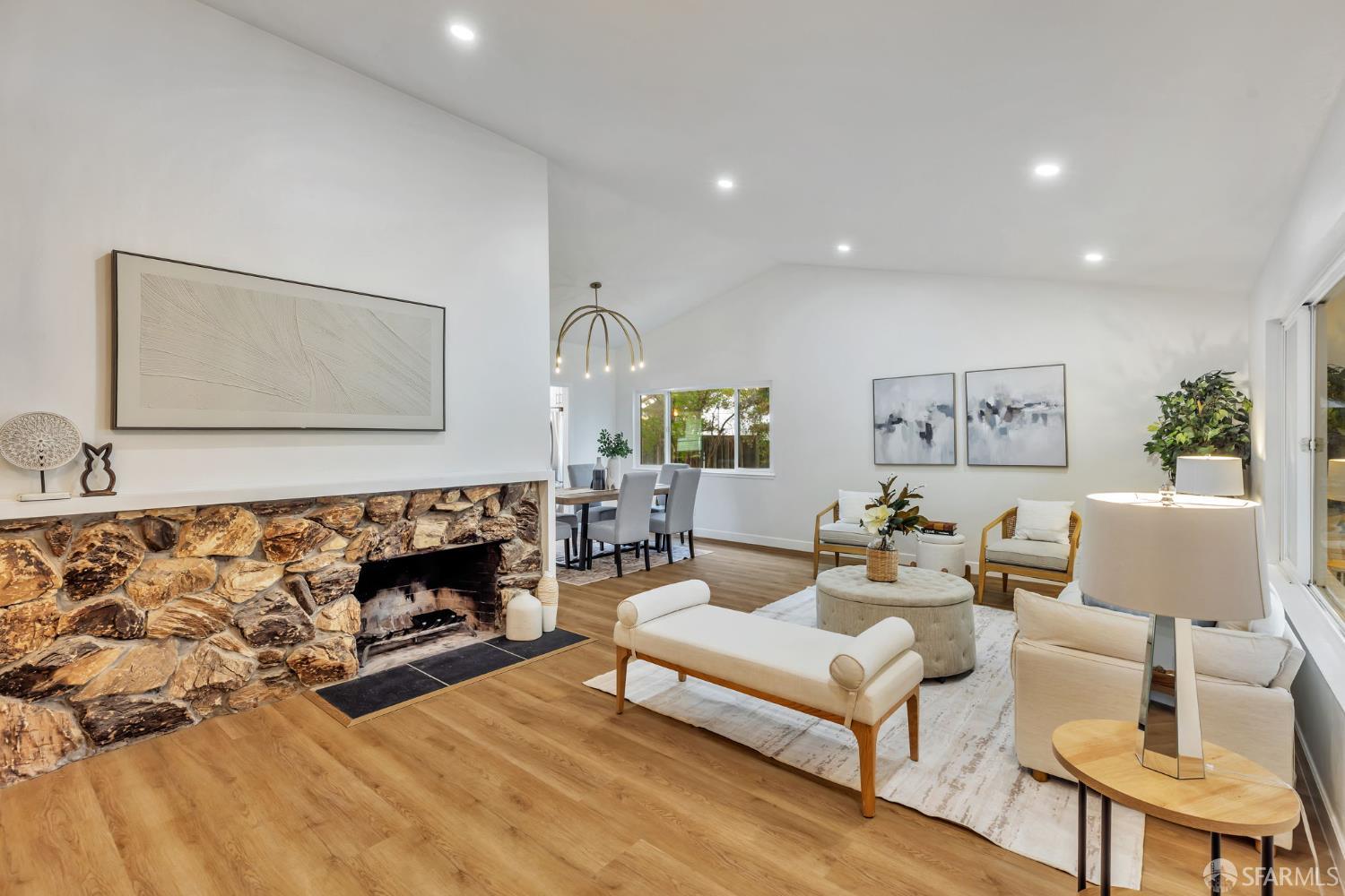 1467 Hudson Way Livermore, CA 94550 - Photo 6 of 48 a living room with furniture and a fireplace