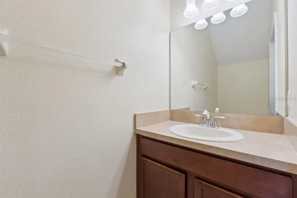 a sink and a mirror