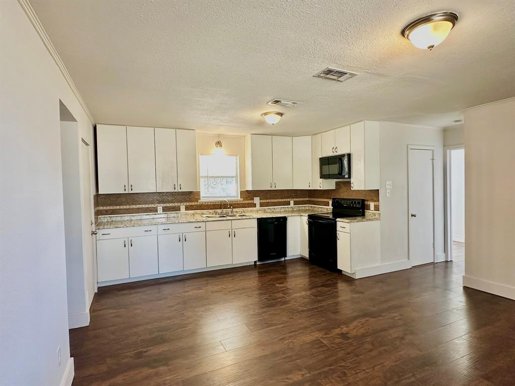 161 Elizabeth Street, Unit A Pottsboro, TX 75076 - Photo 16 of 20 a kitchen with granite countertop white cabinets and stainless steel appliances