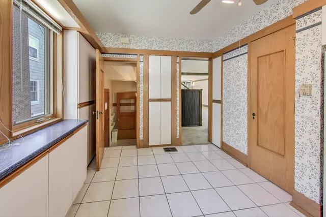 a view of an entryway with a glass door