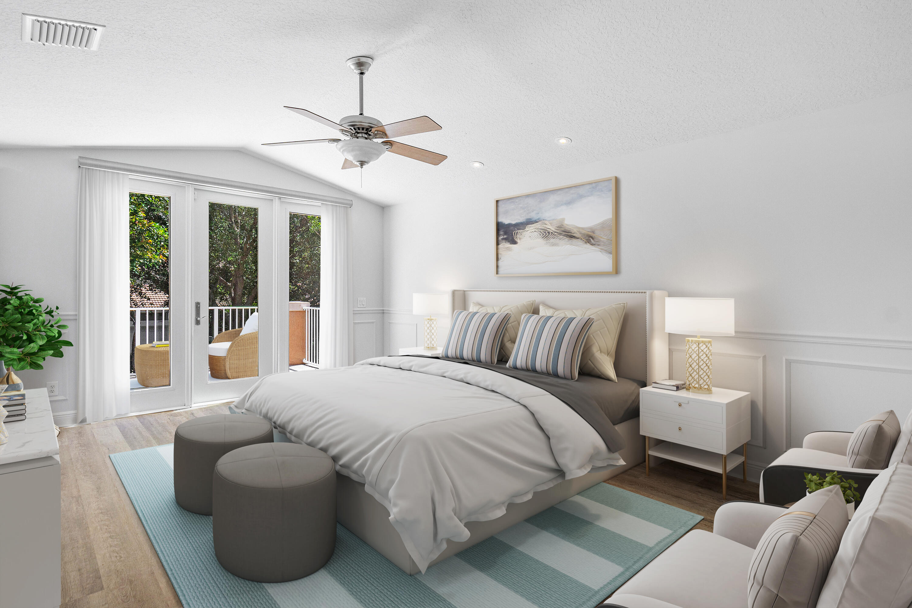 1655 East Classical Boulevard Delray Beach, FL 33445 - Photo 20 of 40 a bedroom with a large bed couch and a large window