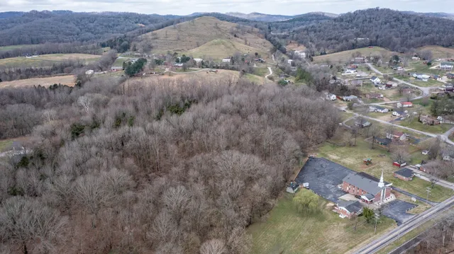 a view of city and mountain