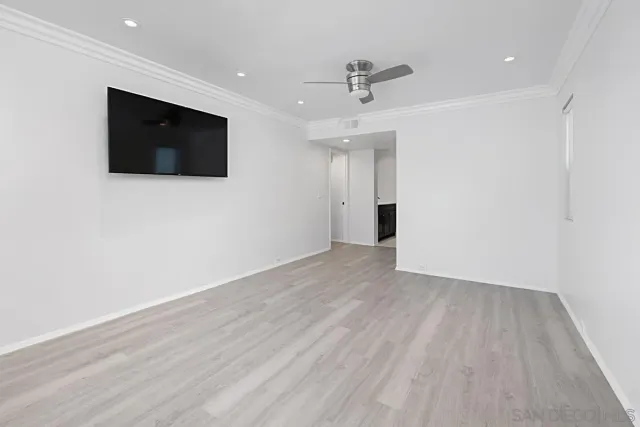 a view of a livingroom with a flat screen tv