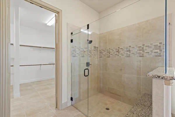 a bathroom with a shower
