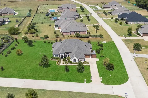 an aerial view of a house