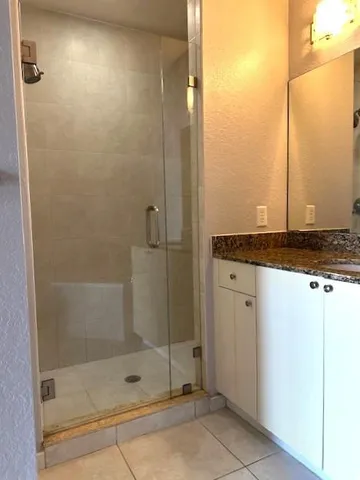 a bathroom with a shower