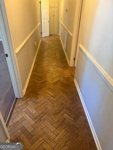 a view of hallway with stairs