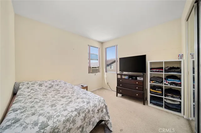 a view of a hallway with closet area