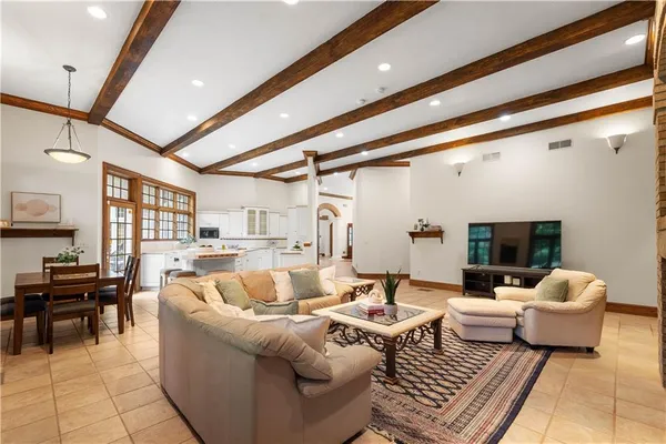 a living room with furniture