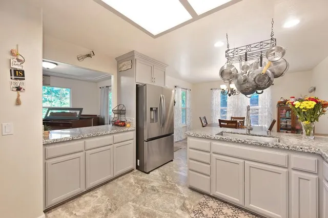 an empty room with windows