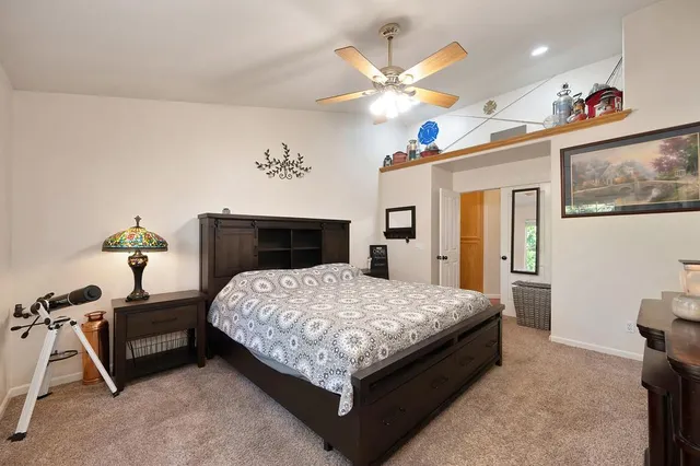 a bedroom with bunk bed