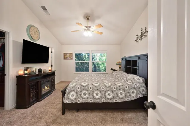 a view of backyard with outdoor seating
