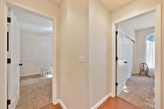 a backyard of a house with lots of green space