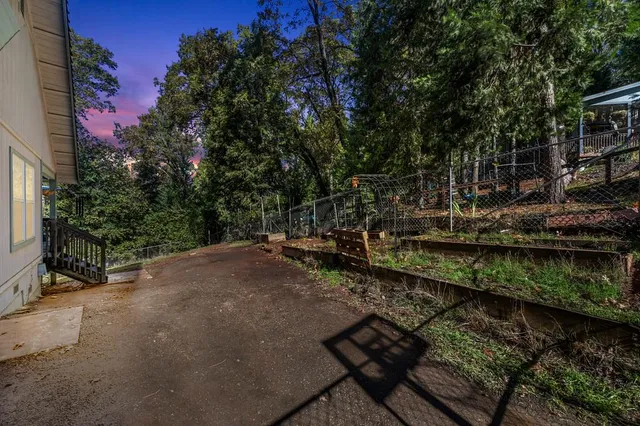 a view of a lush green hillside and a mountain